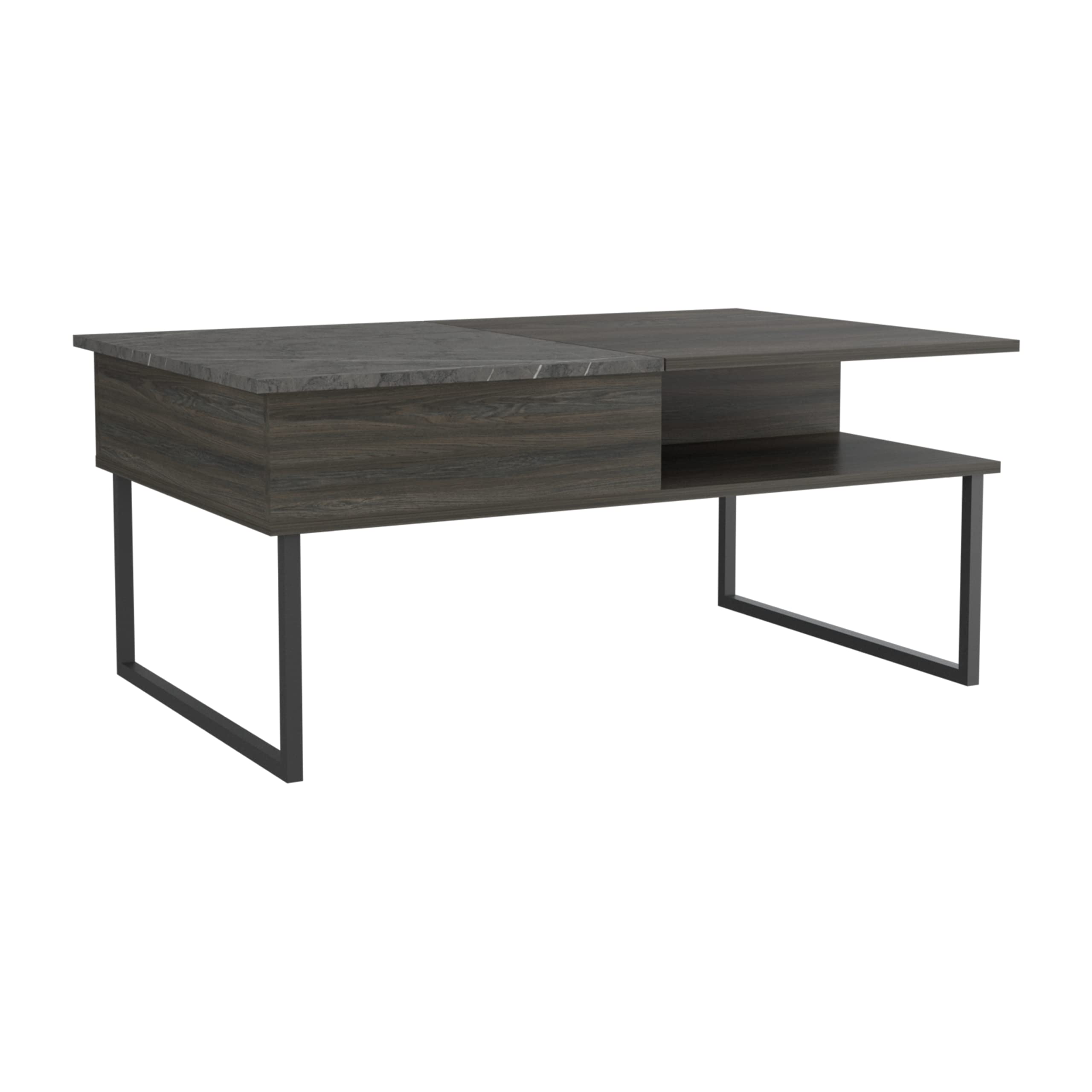 Depot E-Shop Atlanta Lift Top Coffee Table with Storage Compartment, Espresso/Onyx